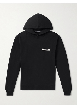 Jacquemus - Logo-Appliquéd Cotton-Jersey Hoodie - Men - Black - XS