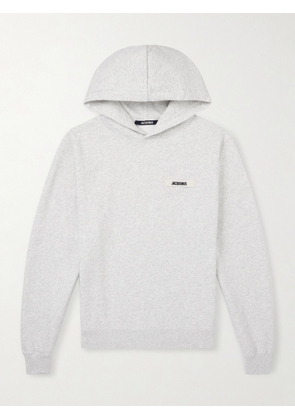Jacquemus - Logo-Appliquéd Cotton-Jersey Hoodie - Men - Gray - XS