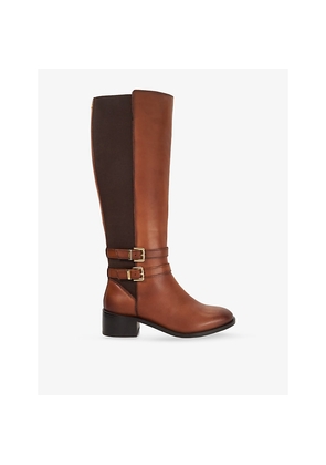 Womens Dune Tatter Leather Knee-High Boots