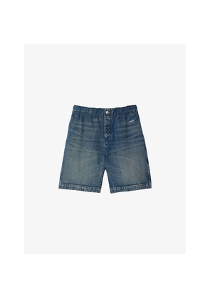 Mens Sandro Elasticated-Waist Regular-Fit Denim Shorts