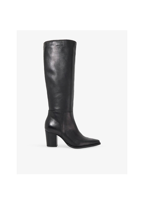 Womens Dune Tenna Smart Heeled Leather Knee-High Boots