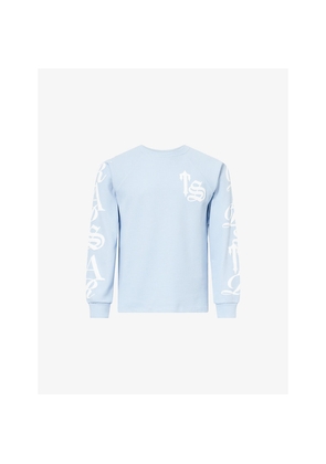 Mens Trapstar Script Waffle Long-Sleeve Cotton Blend Top
