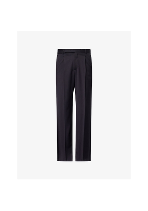 Mens Emporio Armani Tailored Wide-Leg Wool Trousers