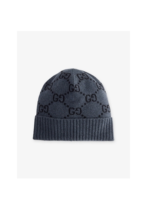 Mens Gucci Gg Monogram Cashmere Knitted Hat