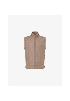 Mens Corneliani Reversible Sleeveless Wool-Cashmere Blend Gilet