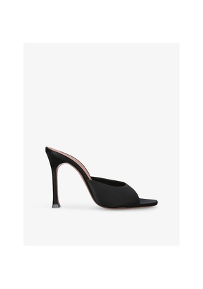 Womens Amina Muaddi Alexa 105 Satin Heeled Mules
