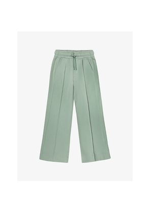 Womens Ro&Zo Wide-Leg High-Rise Cotton-Blend Jogging Bottoms