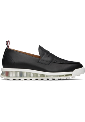 Thom Browne Black Clear Tech Runner Sole Penny Loafers
