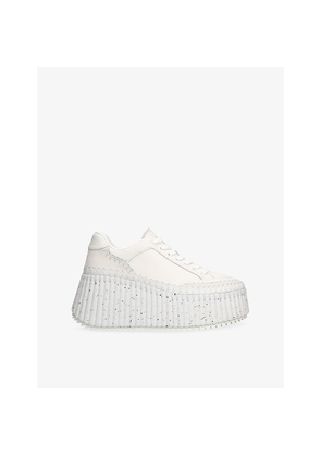 Womens Chloe Nama Wedge Leather Trainers
