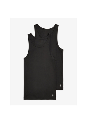 Mens Polo Ralph Lauren Branded Set Of Two Cotton-Jersey Vests