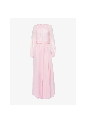 Womens Givenchy Balloon Pleated Silk Maxi Dress
