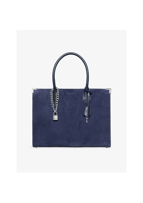 Womens The Kooples Ming Logo-Embossed Suede Tote
