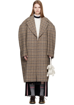 Thom Browne Brown Hunting Tweed Cocoon Coat