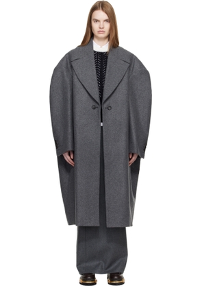 Thom Browne Gray Melton Cocoon Coat