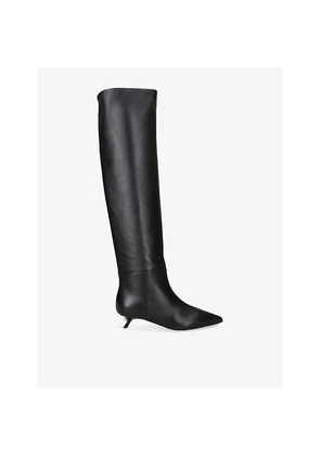 Womens Alevi Milano Debby 35 Leather Kitten-Heel Knee-High Boots