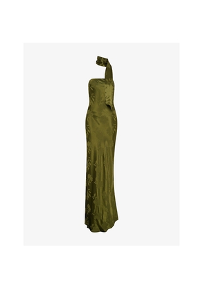 Womens Omnes Myla Strapless Satin Maxi Dress