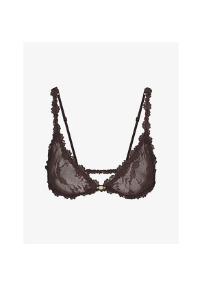 Womens Skims Triangle Embroidered Stretch-Lace Bralette