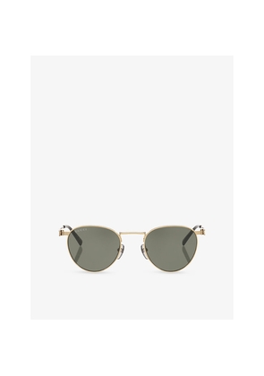 Womens Gucci Gg1875S Oval-Frame Metal Sunglasses