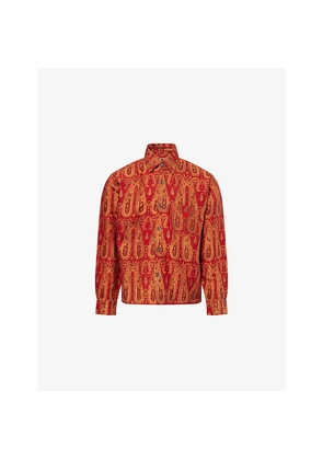 Mens Kartik Research Block Printed Silk Shirt