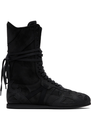 Ann Demeulemeester Black Palne High-Top Boxing Sneakers