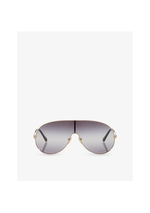 Womens Chloe Ch0283S Pilot-Frame Metal Sunglasses