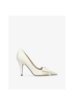 Womens Valentino Garavani Bowow 100 Leather Pumps