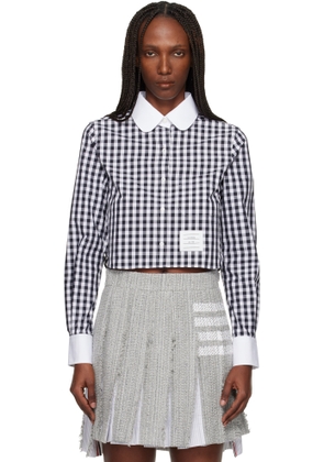 Thom Browne Black & White Classic Cropped Round Collar Shirt