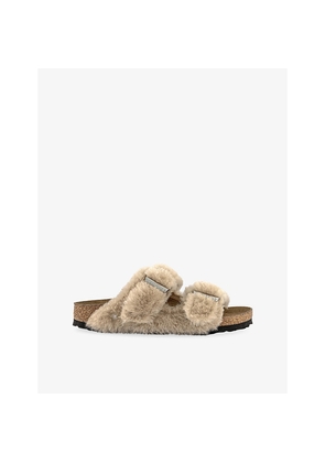 Womens Birkenstock Arizona Suede and Shearling Sandals