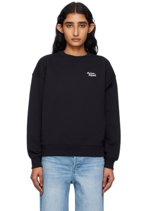 Maison Kitsuné Black 'Maison Kitsuné' Handwriting Comfort Sweatshirt