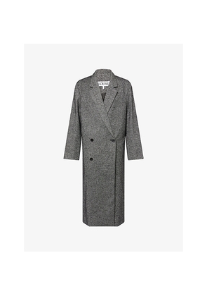 Mens Loewe Checked Single-Breasted Cotton-Wool Blend Coat