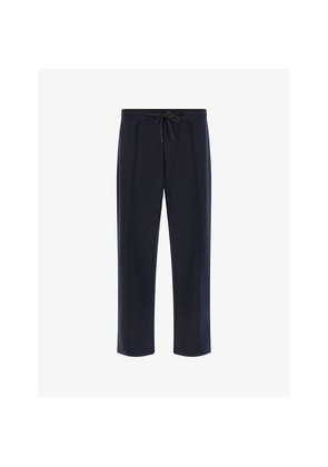 Mens Boggi Milano Drawstring Straight-Leg Stretch Wool-Blend Trousers