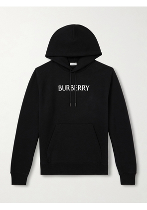 Burberry - Logo-Print Cotton-Jersey Hoodie - Men - Black - S