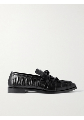 Bottega Veneta - Astaire Knotted Crinkled Leather Loafers - Men - Black - EU 42