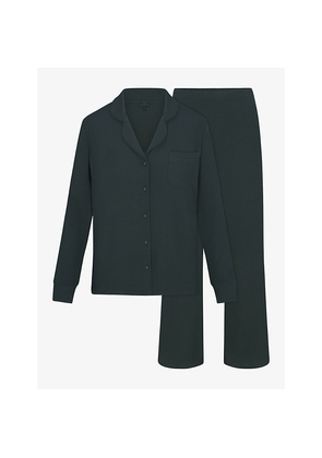 Womens Skims Soft Lounge Rib-Knit Stretch-Modal Sleep Set