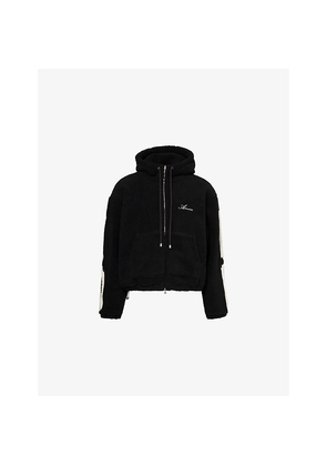 Mens Amiri Bones Logo-Embroidered Fleece Hoody