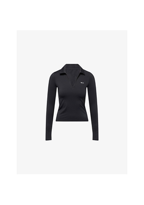 Womens We Are Tala Dayflex Long-Sleeve Stretch-Woven Polo Top