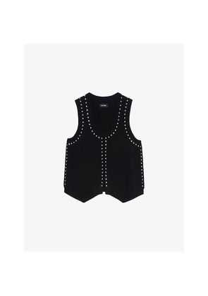 Womens Zadig&Voltaire Dublin Stud-Embellished Wool and Cashmere-Blend Waistcoat