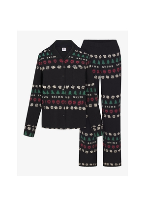 Womens Cactus Plant Flea Market x Skims Long-Sleeve Modal-Jersey Sleep Set