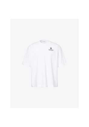 Mens Off-White C/O Virgil Abloh Barber Diagonal Short-Sleeve Cotton T-Shirt