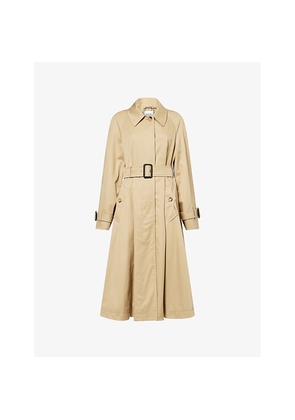 Womens Burberry Ellingham Flared Cotton Trench Coat
