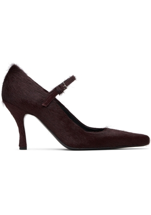 Loulou de Saison Burgundy Kabel Pony-Effect Leather Heels