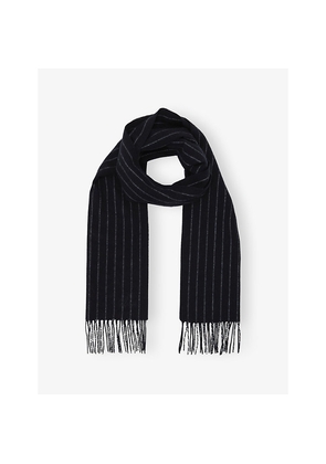 Mens Reiss Pearson Pinstriped Wool and Cashmere Scarf