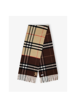 Womens Burberry Contrast Check Cashmere Scarf