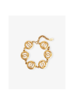 Womens Reselfridges Pre-Loved Chanel Cc-Logo Gold-Plated Metal Chain Bracelet