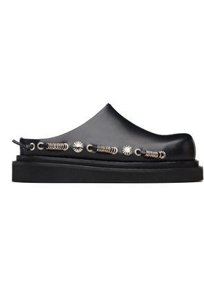 Toga Pulla Black Leather Slip-on Loafers