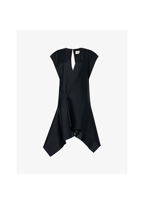 Womens Khaite Merith Asymmetric Woven Mini Dress