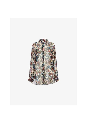 Womens Khaite Floral Goya Silk Shirt