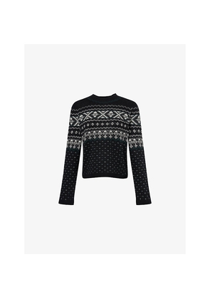 Womens Vince Fair Isle Round-Neck Cashmere Jumper