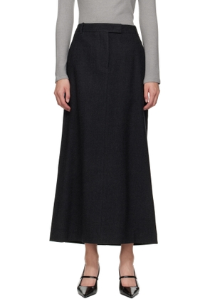 LE17SEPTEMBRE Gray Wool Tailored Maxi Skirt