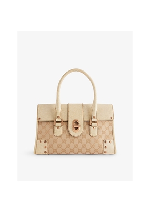 Womens Reselfridges Pre-Loved Gucci GG Canvas Turnlock Handbag